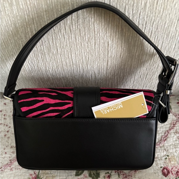 NWT Michael Kors Zebra Print Shoulder Bag – Pink & Black - Picture 2 of 4